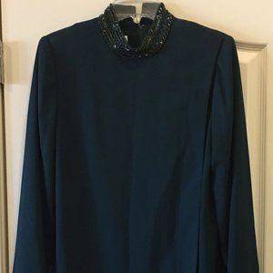 Turquoise formal dress with sequins